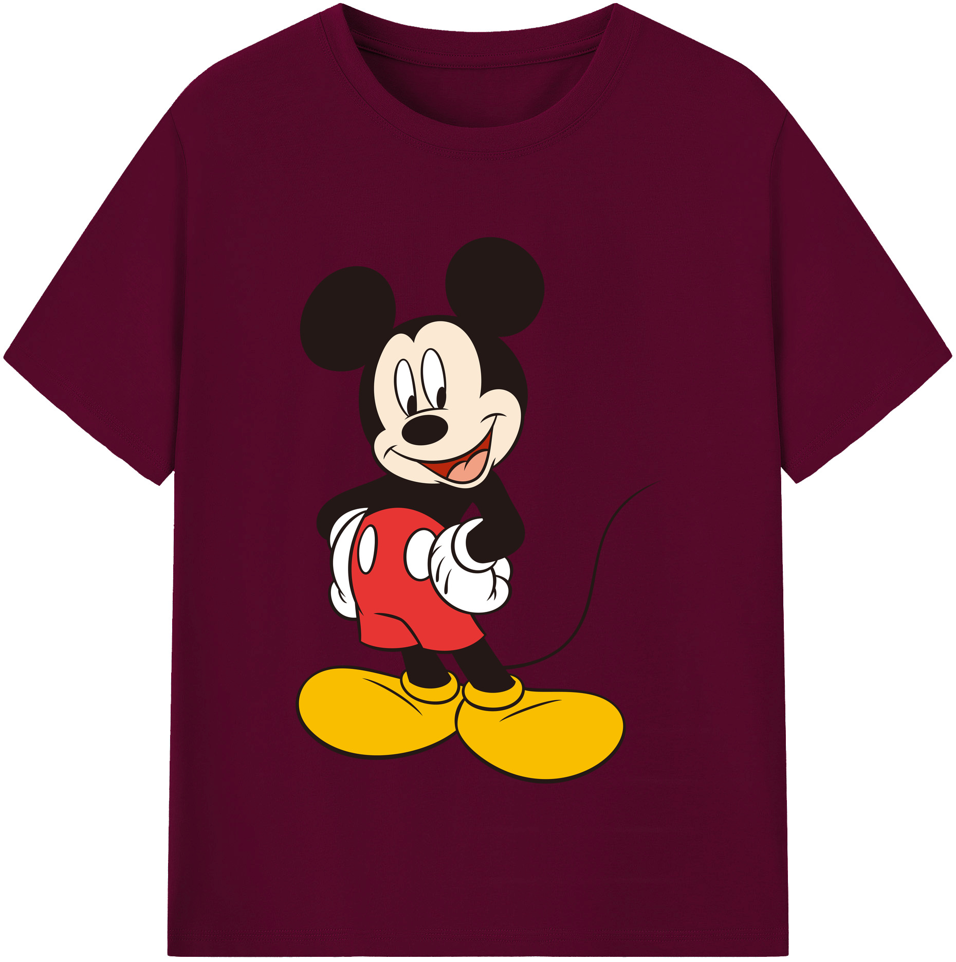 （画像用） ミッキーマウス Mickey Mouse レディースカジュアルプリントTシャツ（綿100％）